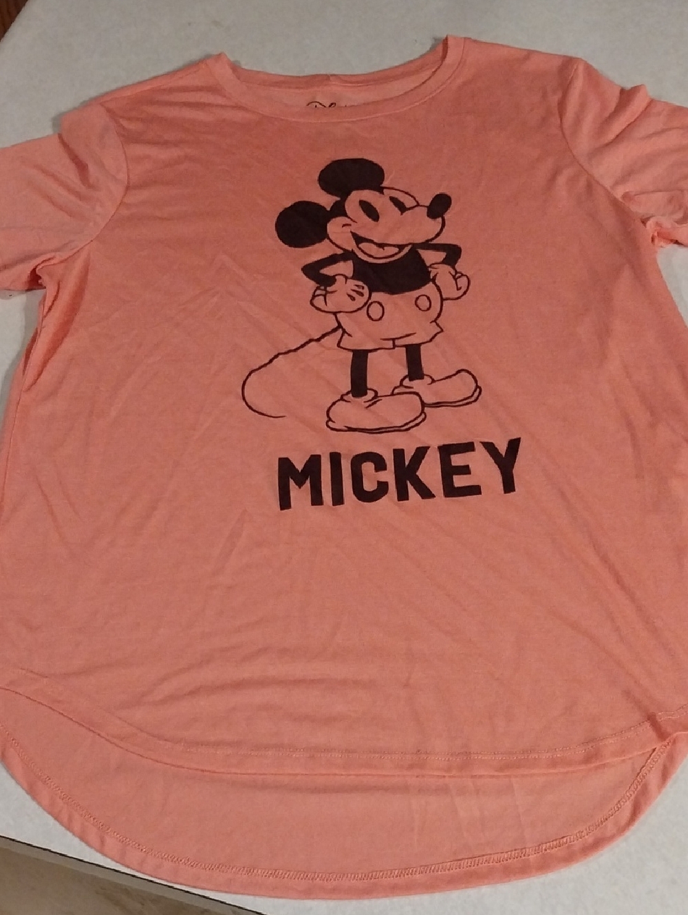 Disney Peach Short Sleeve Mickey Graphic Tee